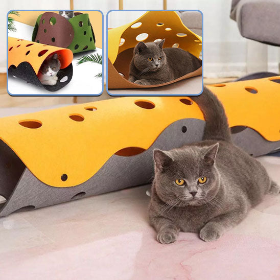 Interactive Felt Cat Play Tunnel 