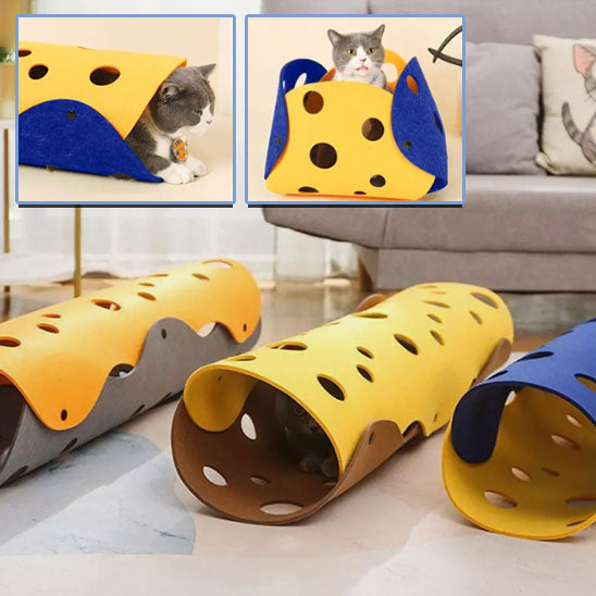 Interactive Felt Cat Play Tunnel 